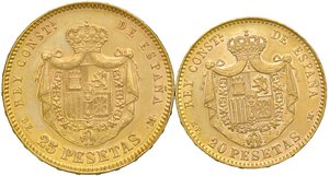 reverse: SPAGNA. Alfonso XII (1874-1885) e Alfonso XIII (1886-1931)
