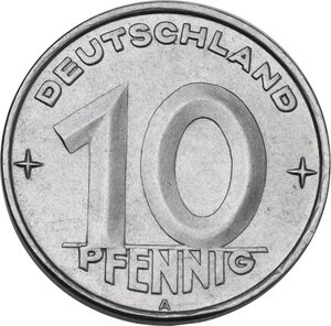 reverse: Germany.  DDR. AL 10 pfennig 1952 A, Berlin mint