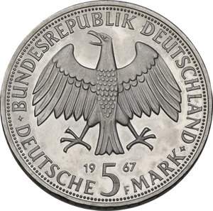 reverse: Germany.  Bundesrepublik. AR 5 mark 1967