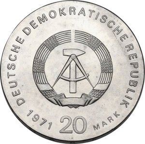 reverse: Germany.  DDR. AR 20 mark 1971