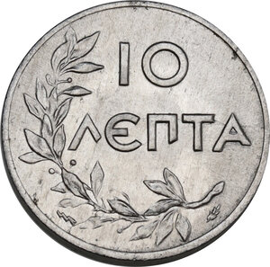 reverse: Greece.  Constantine I (1920-1922). AL 10 lepta 1922