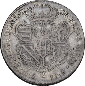 reverse: Italy .  Pietro Leopoldo di Lorena (1765-1790). Francescone 1766, Firenze mint