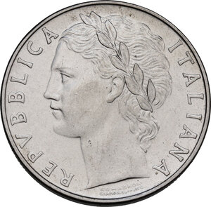obverse: Italy .  Republic. 100 lire 1956