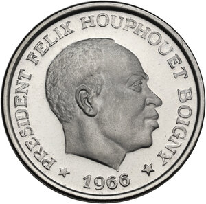 obverse: Ivory Coast. AR 10 Francs 1966