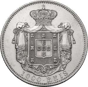 reverse: Portugal.  Carlos I (1889-1908). AR 1000 Reis 1899, Lisbon mint