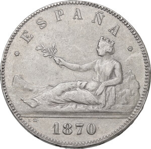 reverse: Spain.  Republic. 5 pesetas 1870