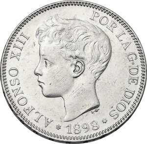 obverse: Spain.  Alfonso XIII (1886-1931).. 5 pesetas 1898
