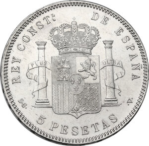 reverse: Spain.  Alfonso XIII (1886-1931).. 5 pesetas 1898