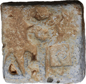 obverse: PB Weight with monogram and caduceus.   Greek.  68x68 mm