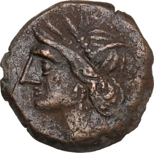 obverse: Zeugitania, Carthage. AE Shekel, 215-201 BC