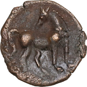 reverse: Zeugitania, Carthage. AE Shekel, 215-201 BC