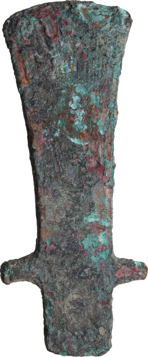 obverse: Aes premonetale. AE bent axe, probably a pre-monetary item. Central Italy, 6th-4th century BC