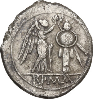 reverse: Anonymous. AR Victoriatus, 211-208 BC, Sicily (?)