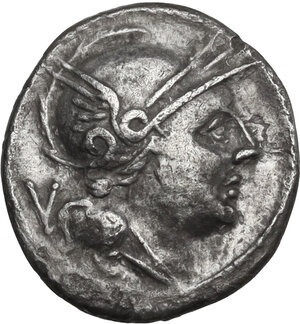 obverse: H series. Quinarius, uncertain Picenian mint (Hatria?), 214 BC