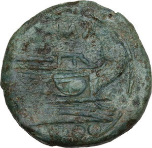 reverse: L series (first light series).. AE Triens, Luceria mint, 211-208 BC