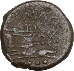 reverse: Anonymous. AE Triens, Etruria mint, 208 BC
