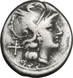 obverse: Anonymous. Denarius, Rome mint, 157-156 BC
