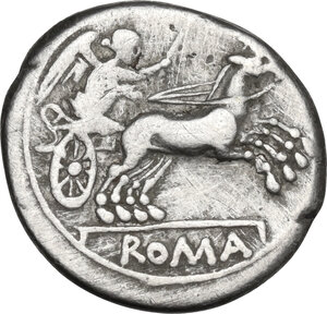 reverse: Anonymous. Denarius, Rome mint, 157-156 BC
