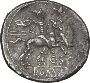 reverse: C. Scribonius. Denarius, 154 BC