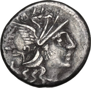obverse: Decimius Flavus. Denarius, 150 BC