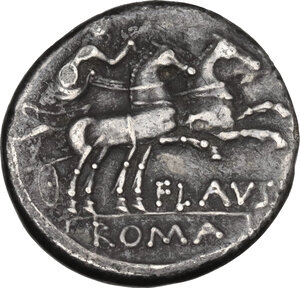 reverse: Decimius Flavus. Denarius, 150 BC