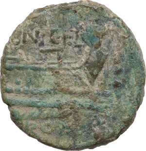 reverse: Cn. Gellius. AE Quadrans, 138 BC
