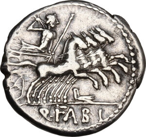 reverse: Q. Fabius Labeo. AR Denarius, 124 BC