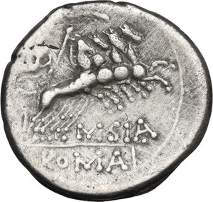 reverse: Q. Curtius and M. Silanus . Denarius, 116 or 115 BC
