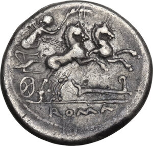 reverse: M. Cipius M.f. . AR Denarius, 115 or 114 BC