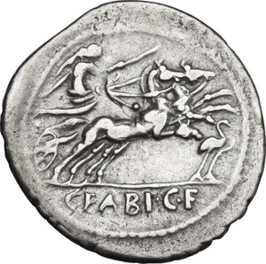 reverse: C. Fabius C. f. Hadrianus.. Denarius, 102 BC
