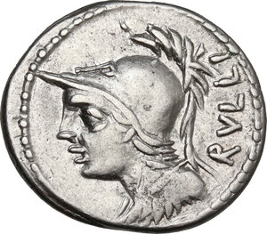 obverse: P. Servilius M.f. Rullus.. AR Denarius, 100 BC