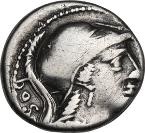 obverse: L. Rubrius Dossenus. Denarius, Rome mint, 87 BC