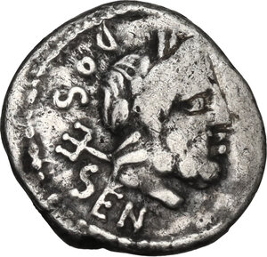 obverse: L. Rubrius Dossenus. Quinarius, Rome mint, 87 BC