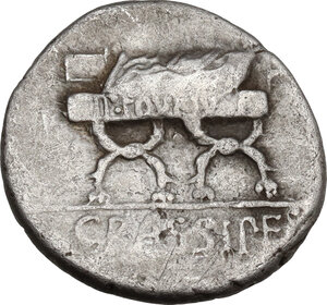 reverse: P. Furius Crassipes.. AR Denarius, 84 BC