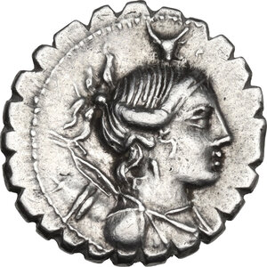obverse: A. Postumius Albinus. Denarius serratus, Rome mint, 81 BC