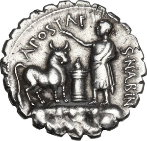 reverse: A. Postumius Albinus. Denarius serratus, Rome mint, 81 BC