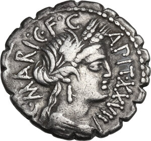 obverse: C. Marius Capito. Denarius serratus, Rome mint, 81 BC
