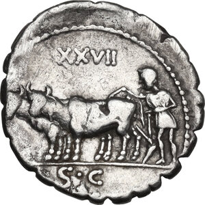 reverse: C. Marius Capito. Denarius serratus, Rome mint, 81 BC