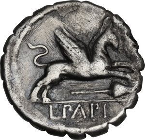 reverse: L. Papius. Denarius serratus, Rome mint, 79 BC