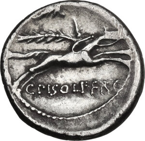 reverse: C. Piso Frugi. Denarius, Rome mint, 67 BC
