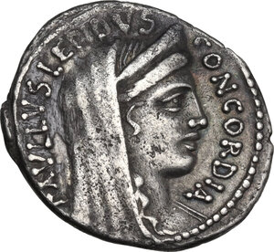 obverse: L. Aemilius Lepidus Paullus. . AR Denarius, 62 BC