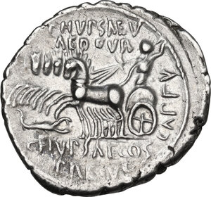 reverse: M. Aemilius Scaurus.. AR Denarius, 58 BC