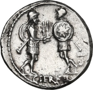 reverse: C. Servilius. Denarius, Rome mint, 57 BC