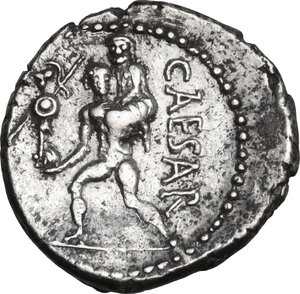 reverse: Caius Julius Caesar. Denarius, uncertain African mint, 47-46 BC