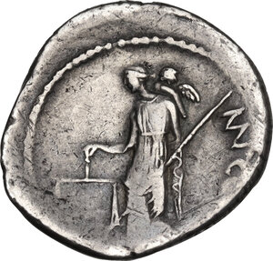 reverse: Mn. Cordius Rufus. Denarius, Rome mint, 46 BC