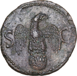 reverse: Divus Augustus (died 14 AD).. AE As, struck under Tiberius, 34-37