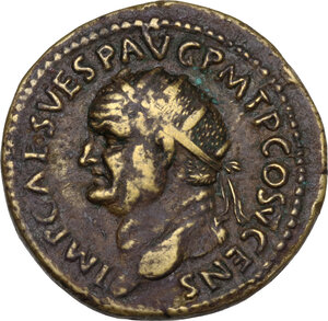 obverse: Vespasian (69 -79).. AE Dupondius, 74 AD