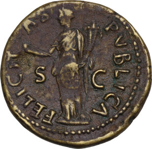 reverse: Vespasian (69 -79).. AE Dupondius, 74 AD
