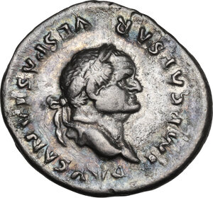obverse: Vespasian (69 -79).. AR Denarius, 75 AD