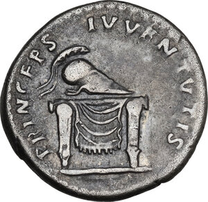 reverse: Domitian as Caesar (69-81).. AR Denarius, 80-81
